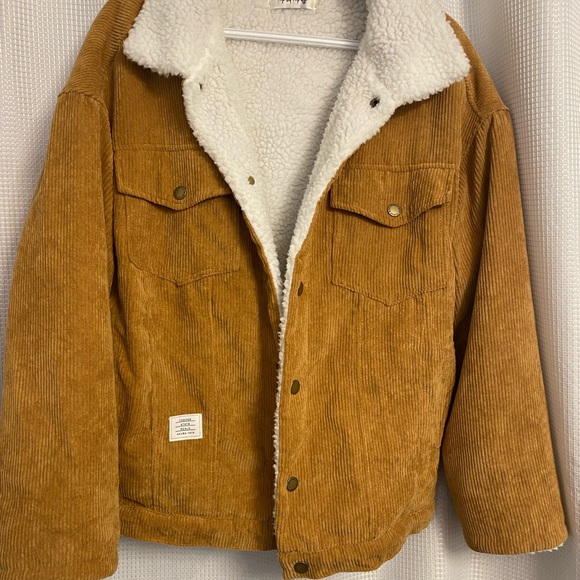 Warm fur winter, corduroy, unisex jacket - Picture 8 of 9